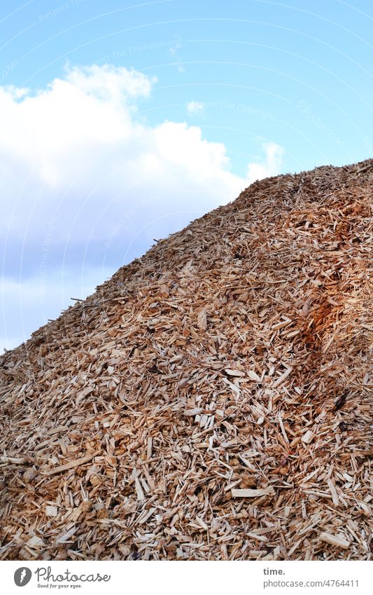 lair spaene mulch Wood Heap Sky Clouds Tall Many Storage Collection Supply