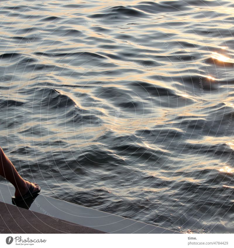 Beginning & End | Lifelines Water Waves Feet Sandal Back-light Sit bank evening light look recover