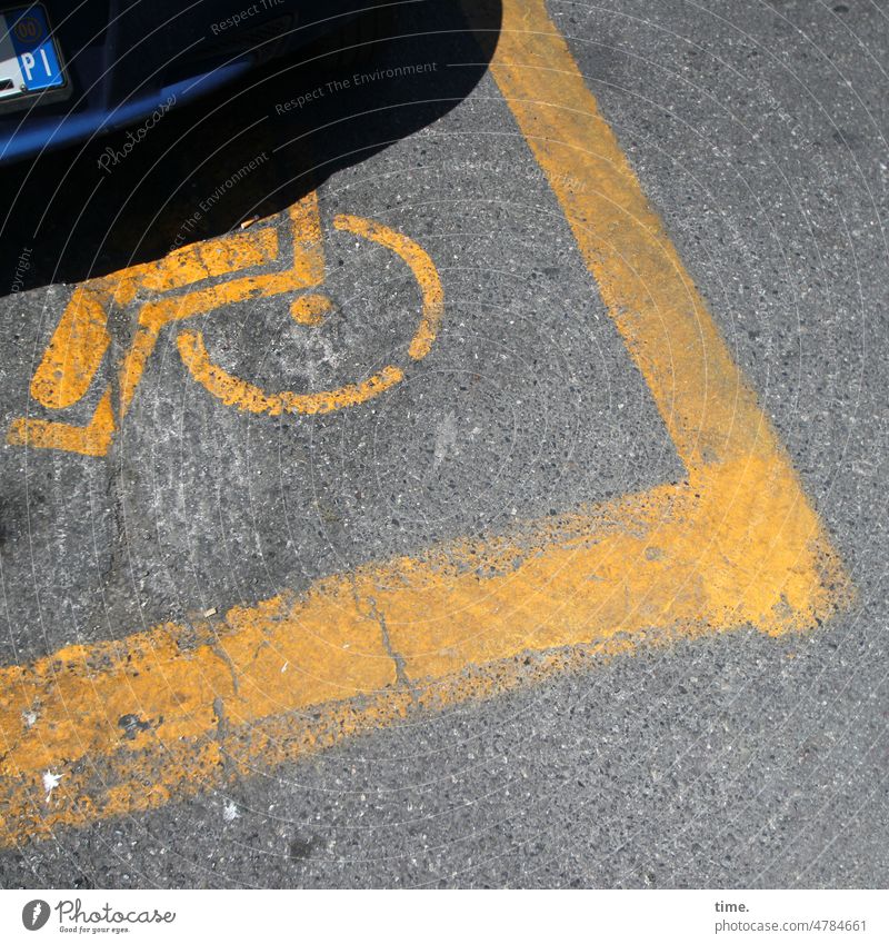 whack Parking lot symbol handicap Icon car Sign Wheelchair Transport Asphalt Mobility Access Yellow Wacky parking space