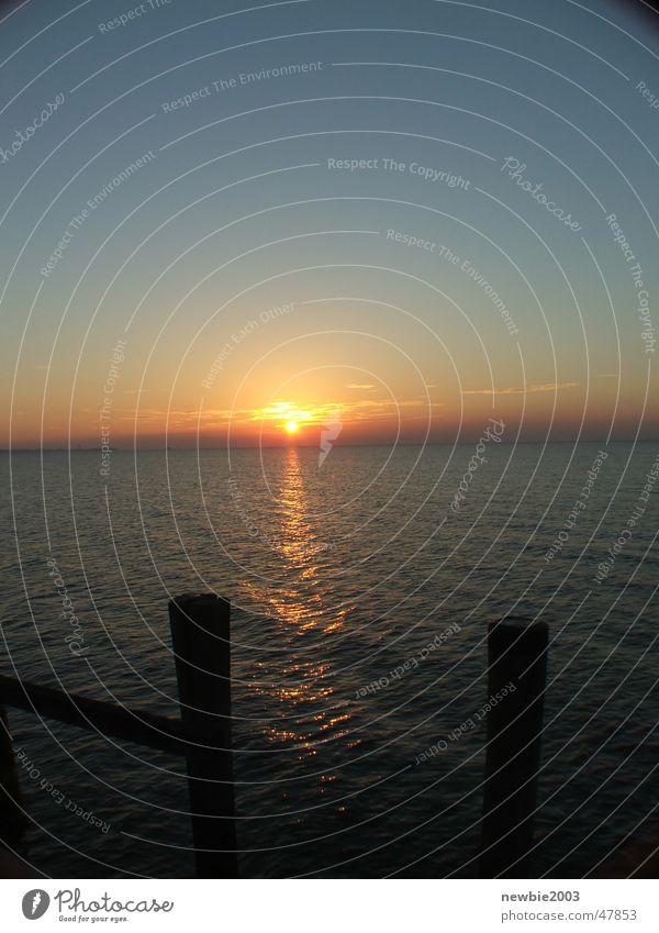 In the morning sea and sun Ocean Sunrise peer heaven