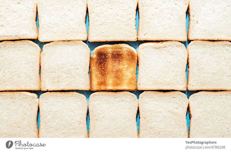 Toast bread above view. Background with slices of bread. abstract arranged backdrop background baked bakery breakfast bright brioche choice close-up color