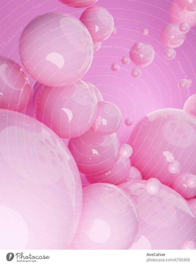 Pink background wallpaper collection with glossy spheres.3D render image with texture ideal for marketing and social media images. Minimal canvas copy space for text and images