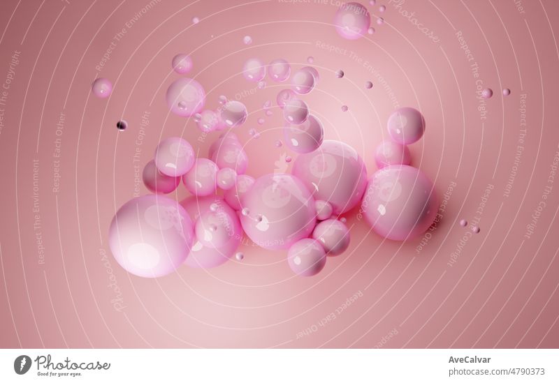 Pink background wallpaper collection with glossy spheres.3D render image with texture ideal for marketing and social media images. Minimal canvas copy space for text and images
