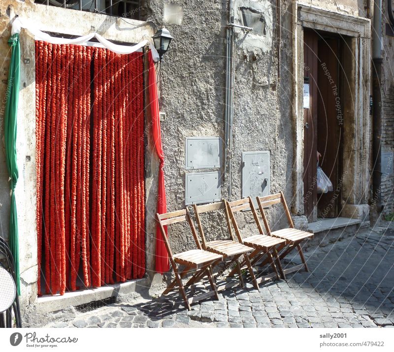 there are still places available... Chair Folding chair Drape Italy Town Old town House (Residential Structure) Street Relaxation Looking Sit Wait Historic Red
