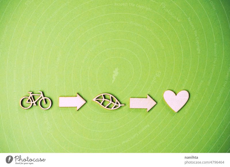 Conceptual image about use a bicycle and environment healthy lifestyle ecology hearth exercise good background concept conceptual idea cardiovascular system