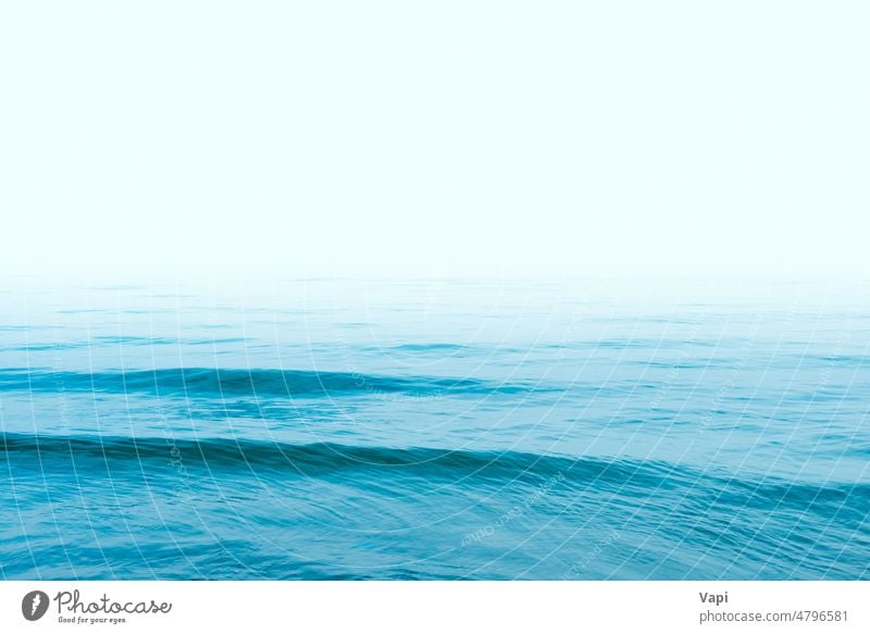Blue sea water with white sky blue ocean horizon wave sunlight empty copyspace water copy space blurred texture aqua design abstract summer travel nature nobody