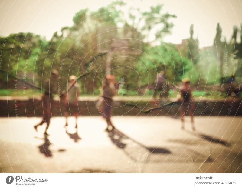 The best things in life are free ... like basketball in the park Basketball Basketball arena Playing wall park Berlin Prenzlauer Berg Double exposure Reaction