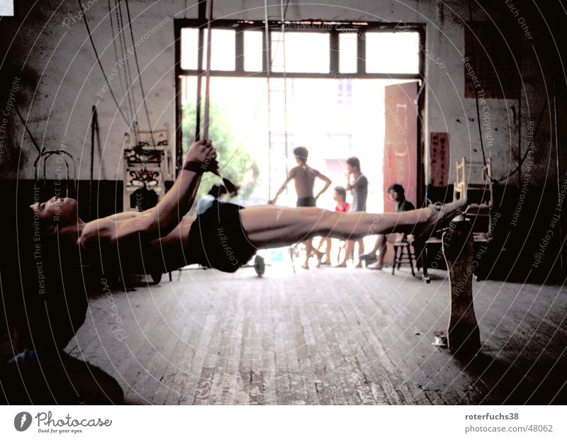 Artist Trunhalle China 1989 School Training Gymnasium Wooden floor Chengdu Horizontal Gym shorts Gymnastics Lacking Impossible Effort Bodybuilder Circus child