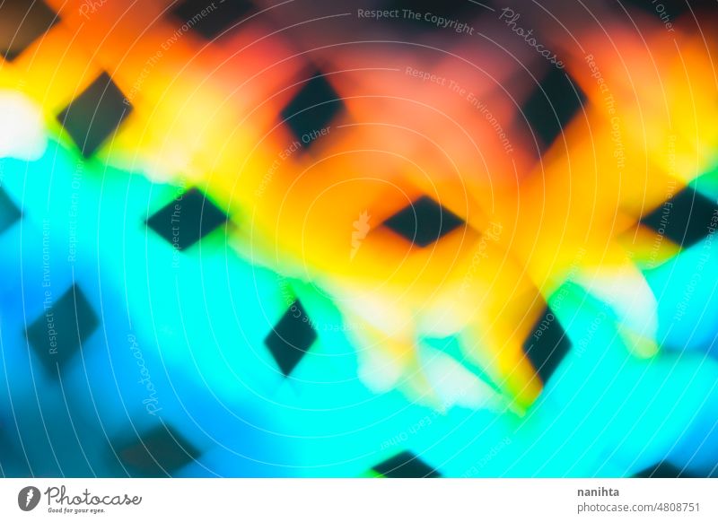 Abstract and pattern background in intense rainbow light colors neon bokeh colorful digital lines abstract fluor iridiscent multi colored shapes led energy