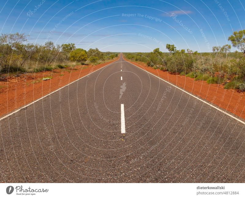 Road in outback in Australia voyage Freedom Summer vacation Sun Vacation & Travel Sky Horizon Outback highway Stuart Highway road trip Street Wanderlust