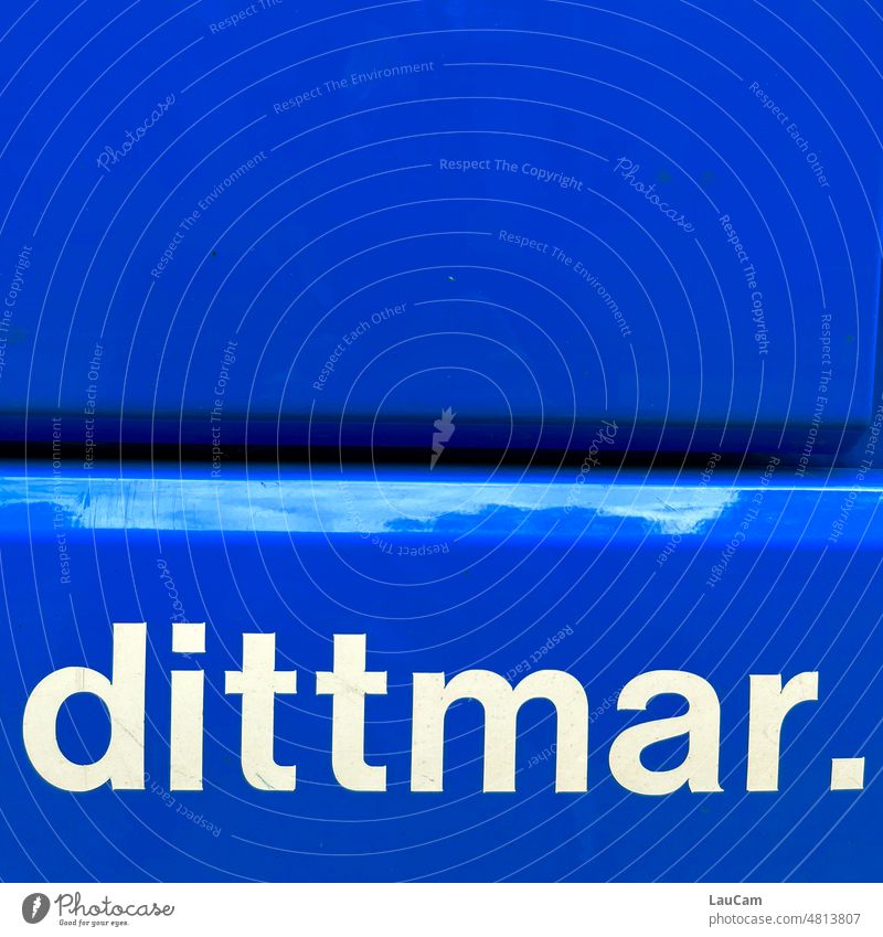 Dittmar - a sympathetic first name Name Word White Blue Sign Characters Letters (alphabet)