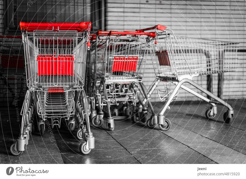 [hansa BER 2022] Shopping carts crisscrossed Shopping Trolley grocery store Supermarket Markets Row criss-cross Behind one another Retail sector Load