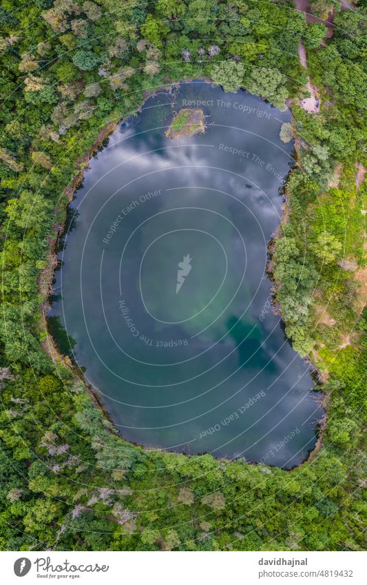Aerial view of the Karlsternweiher in Mannheim. River Lake Pond Water Antenna Aerial photograph Forest Drone Tree Germany Europe Landmark sight Sightseeing