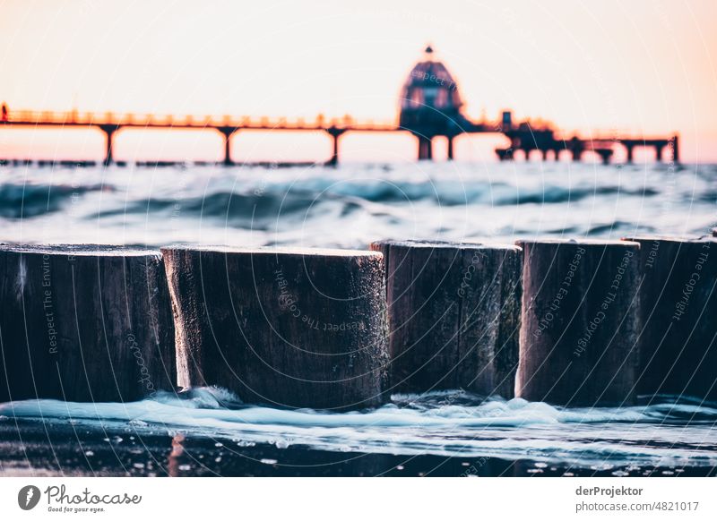 Zingst pier at Easter in the sunset Chalk Beautiful weather Deep depth of field Mecklenburg-Western Pomerania Environment Vacation & Travel Landscape Nature