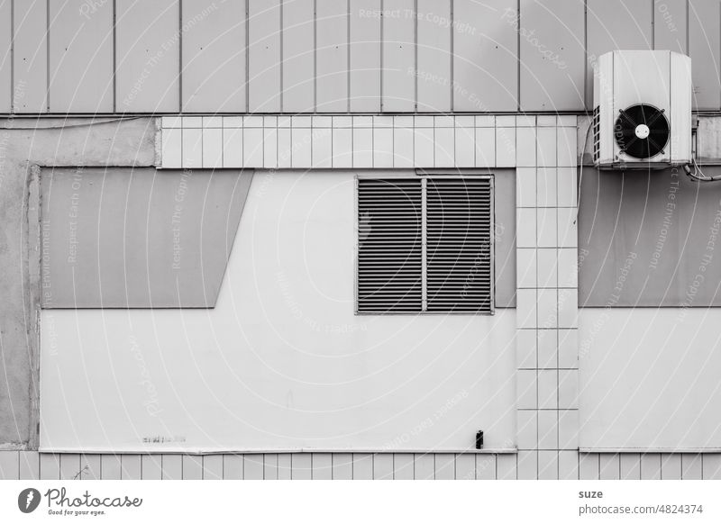 Gray in gray | Prima Klima Wall (building) Background picture Facade Structures and shapes Abstract Illustration Graphic Exterior shot Line Minimalistic