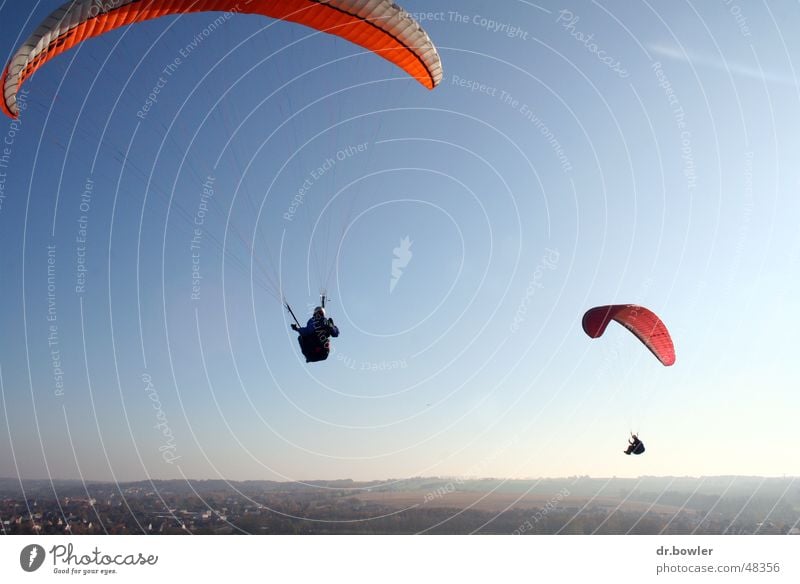paragliding Paragliding Paraglider Parachute Flying screen Sky Freedom Joy Level