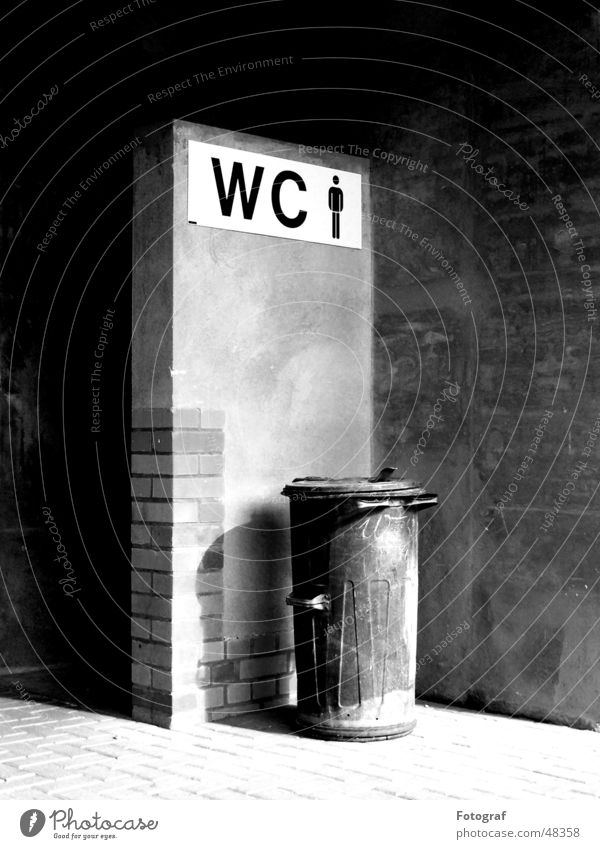 Improvised men's toilet Trash Keg Tin Brick Wall (barrier) Plaster Toilet trashcan Trashy Ashes Corner