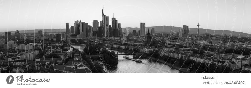 Frankfurt am Main Skyline Panorama Black and white architecture outlook banks brexit cityscape Euro European Union ffm bussines office building