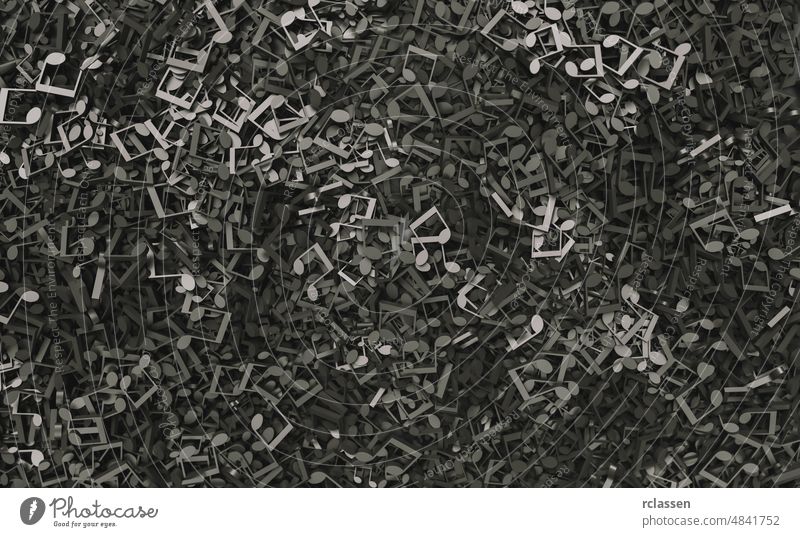Abstract music notes background, music conceptual image play clef sound black dark rock symphony art melody song sign stave rap many samba shiny musical notes