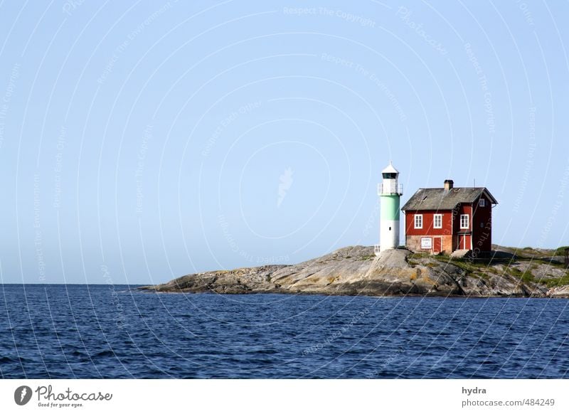 Lighthouse to the archipelago Vacation & Travel Summer House (Residential Structure) Cloudless sky Beautiful weather Rock Baltic Sea Skerry Swedish house