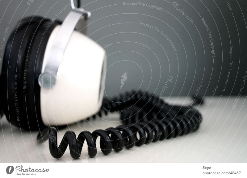 music Headphones Design Retro Music Black & white photo 70´s