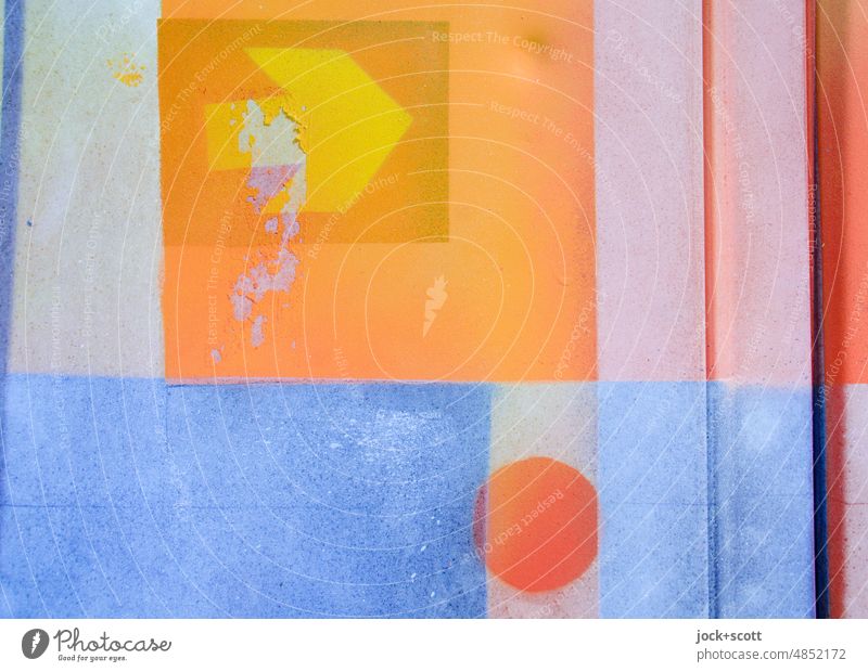 Direction of the arrow past the point of view Arrow Point Sign Signs and labeling Orientation Double exposure Abstract Reaction Illustration Detail