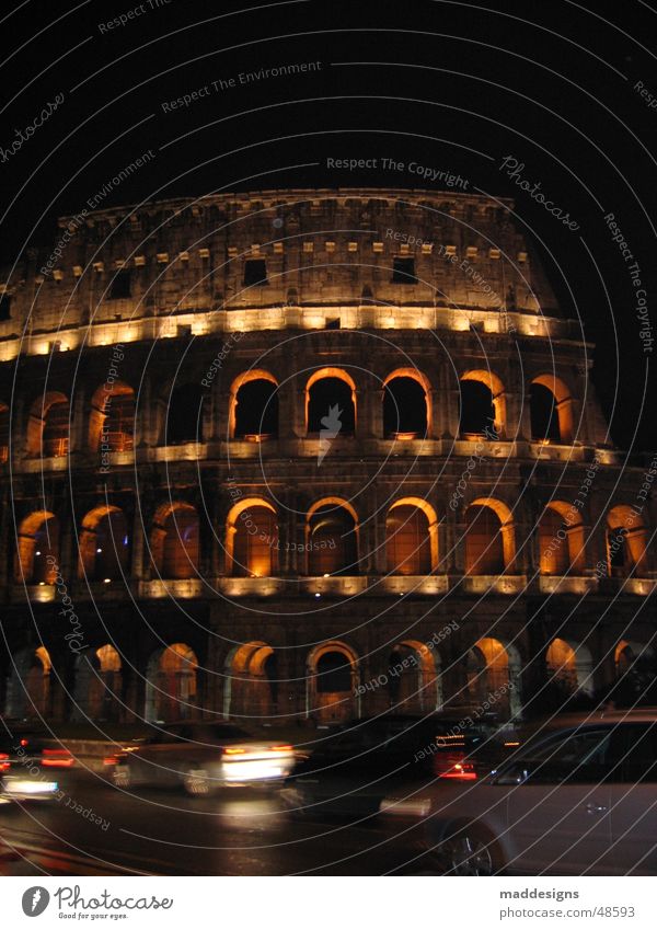 Rome Colosseum Night Europe Italy Historic Long exposure Speed Exterior shot Old Architecture