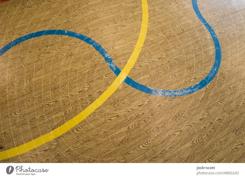 curved lines on imitation wood Ground GDR Line Floor covering Playing field parameters Marker line Contrast Structures and shapes Detail Abstract Line width