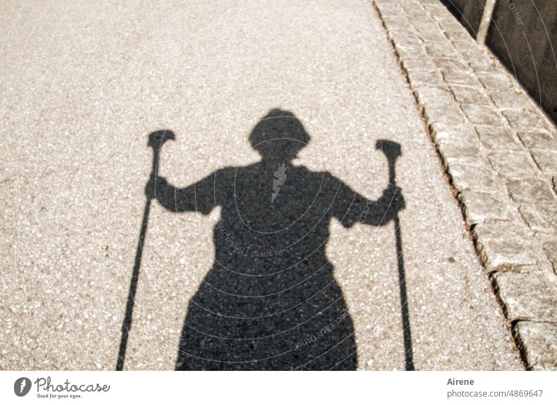 stable Shadow Crutches Patient Walking aid Cure Shadows Street hampered Support Step-by-step convalescence reha fracture of the leg Osteoarthritis Gang School