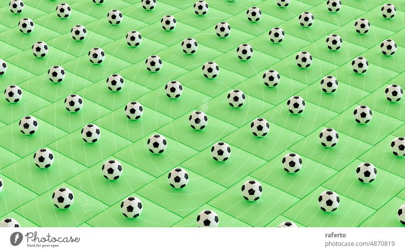 soccer ball pattern. abstract sports background. horizontal banner. 3d illustration advertising championship colourful colours event football game graphic match