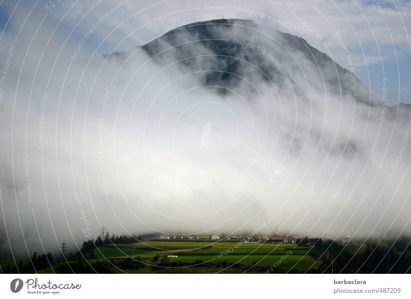 Watermark | Condensation Environment Nature Landscape Sky Clouds Climate Fog Field Forest Alps Mountain Peak Village Bright Many Movement Change Far-off places