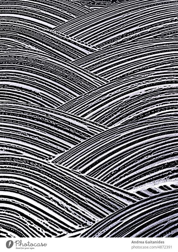 Pattern of white foam on black background, vertical Line pattern Foam black-white Black White structure Bubbles macro detail Wipe polish wipe clean shape
