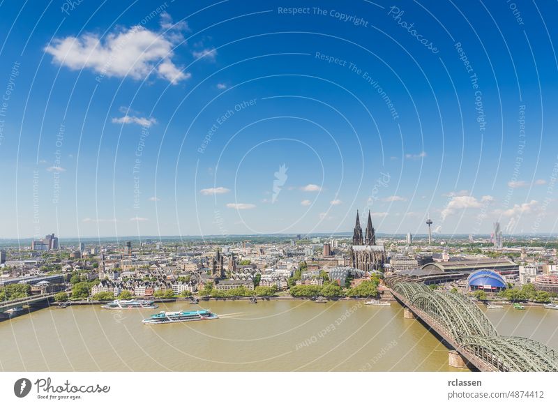 cologne in germany at spring Cologne city Cologne cathedral Old Town Rhine Hohenzollern Hohenzollern bridge North Rhine-Westphalia Germany dom skyline river