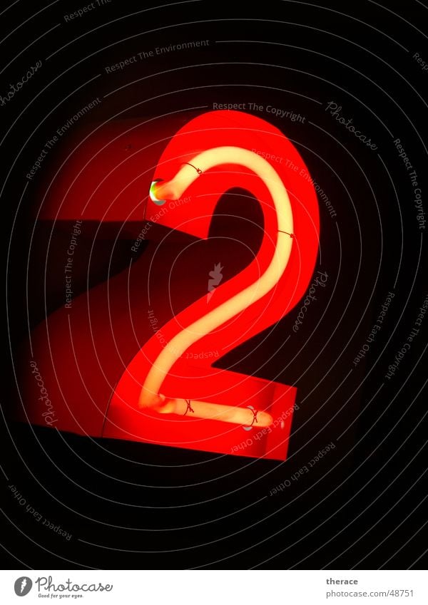 Profile 2 Red Light Advertising Typography Neon light Digits and numbers Frame two Lamp Characters public relation