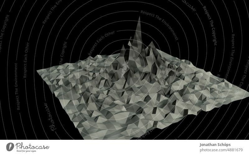 3D rendering of abstract geometric landscape Three-dimensional Design Modern shape background Abstract Technology structure futuristic Illustration Room Pattern