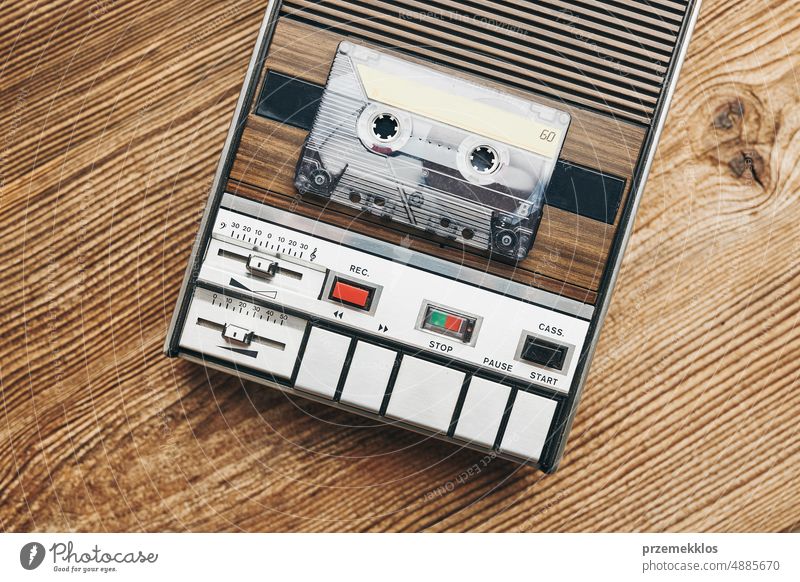 Old school and vintage audio tape cassette deck