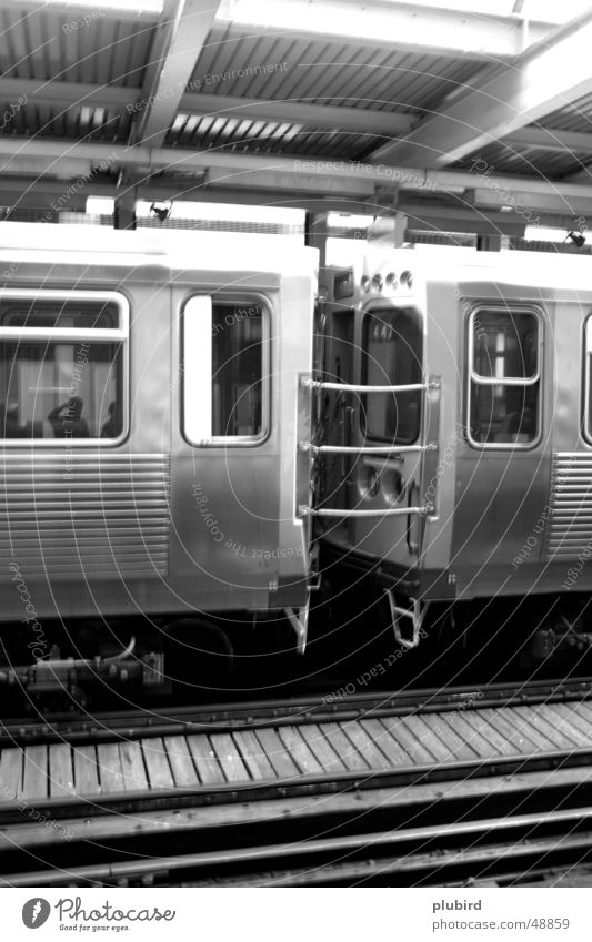 CTA Train - Chicago Carriage Black White Railroad train wagon Black & white photo