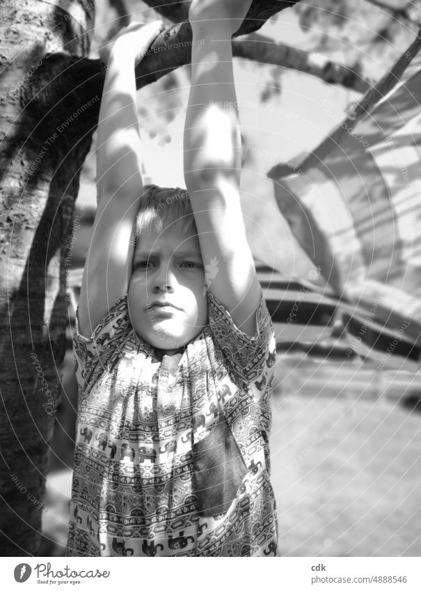 Childhood | Feelings in turmoil | Hanging out. Human being Boy (child) Infancy portrait black and white photo Close-up Bad mood Emotions Facial expression