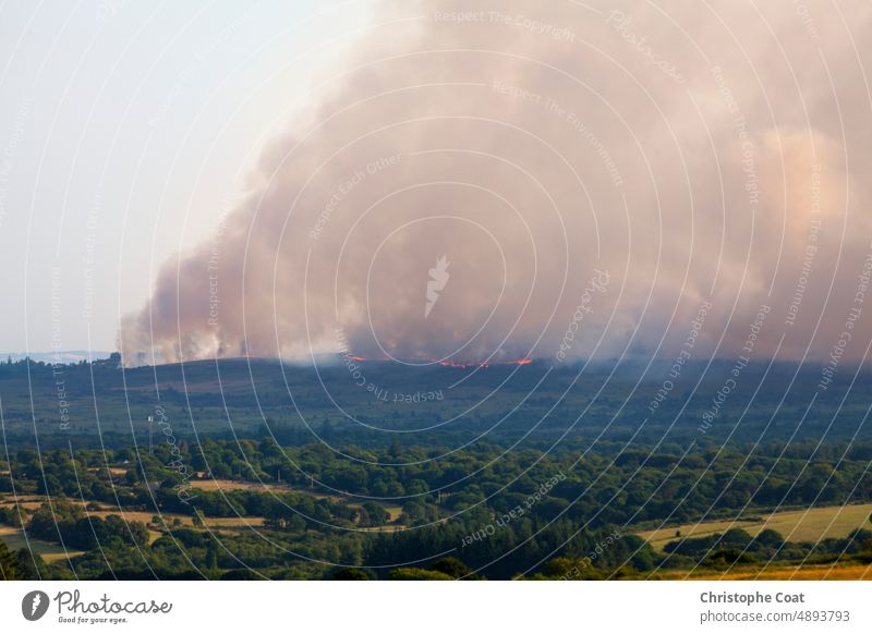 Forest fire in Brasparts in the Monts d'Arrée no people photography landscape cloud of smoke natural disaster Monts d'Arree finistere brittany