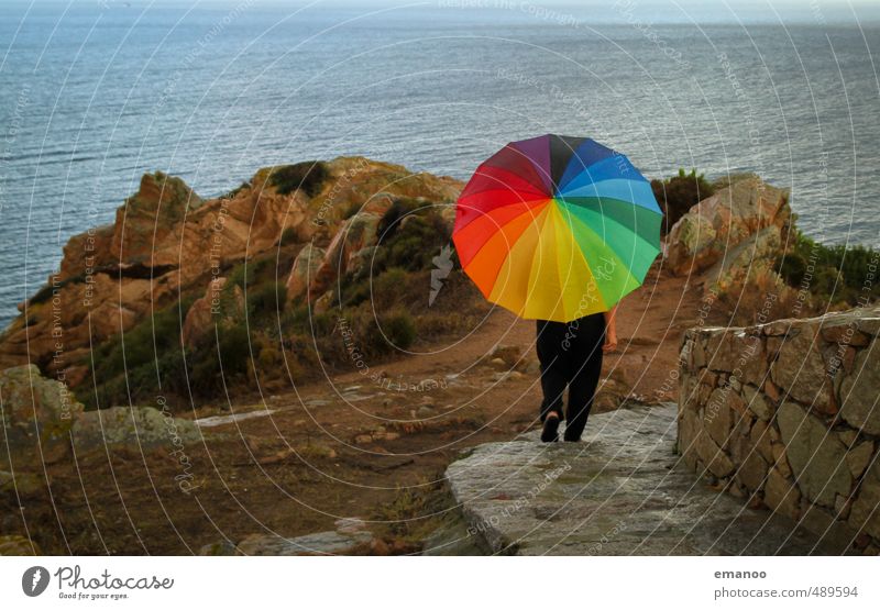 Rogen(Arch)Umbrella Vacation & Travel Trip Ocean Island Hiking Human being Woman Adults Man Legs 1 Nature Landscape Climate Weather Rain Rock Coast Bay