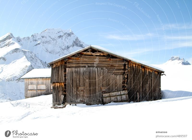 Ski hut booked Vacation & Travel Tourism Winter vacation Hiking Nature Landscape Sky Ice Frost Snow Alps Mountain Snowcapped peak House (Residential Structure)