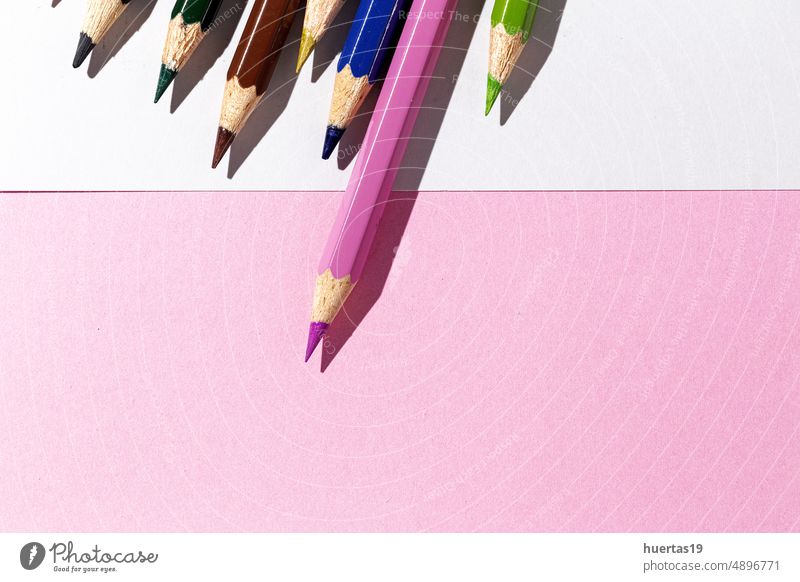 Back to school background with materials from above - a Royalty Free Stock  Photo from Photocase