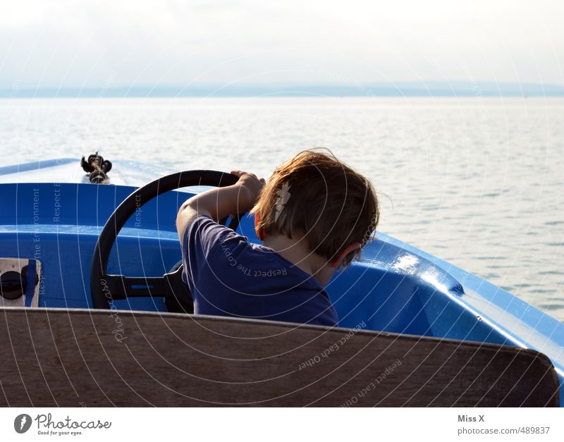 at the wheel Leisure and hobbies Vacation & Travel Trip Adventure Summer vacation Ocean Waves Human being Child Boy (child) Infancy 1 1 - 3 years Toddler