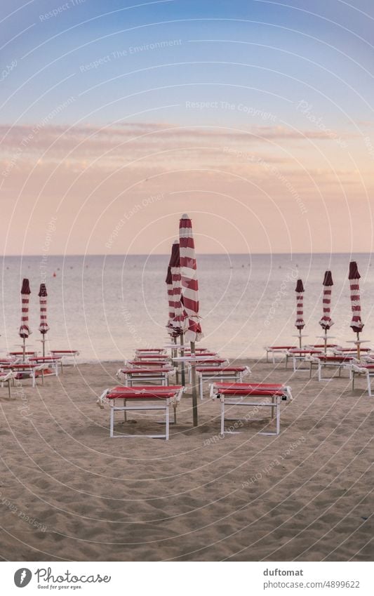 italian beach at sunset vacation Italy Beach Ocean Vacation & Travel Sand Symmetry Relaxation Water Summer Sky Tourism Nature Summer vacation Deserted Horizon