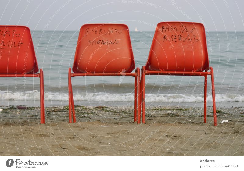 First row Ocean Beach Armchair Seating Horizon Longing Romance first row foot free Sand Orange