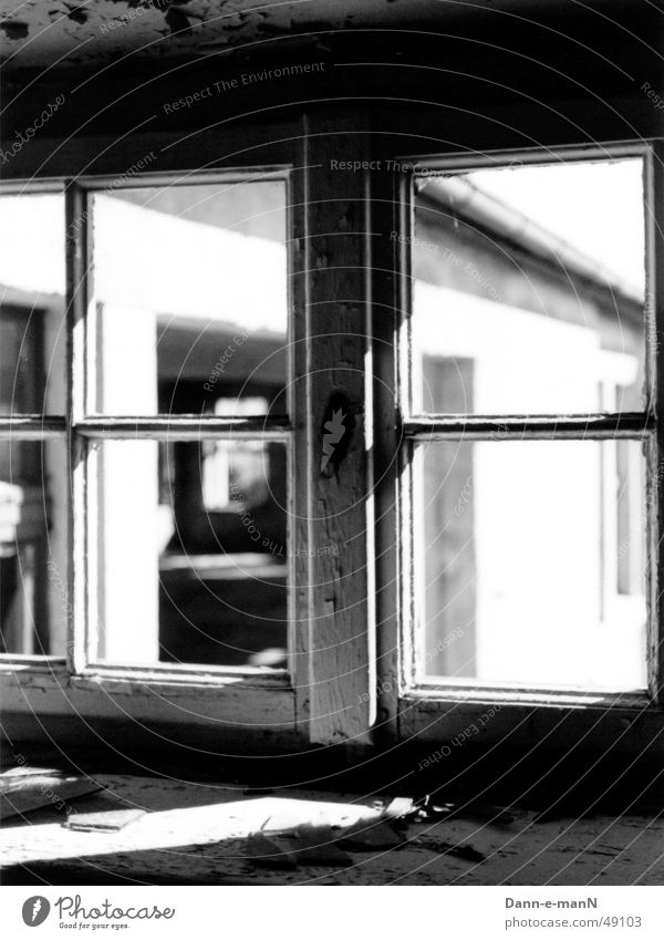 Window to the courtyard Black White Derelict Farm Contrast Old Loneliness
