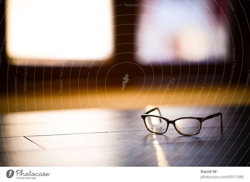Glasses on a table Eyeglasses Table Reading time-out Sunlight Know Education visual aid sehkraft Optics Optician tranquillity harmony Vision age nearsighted