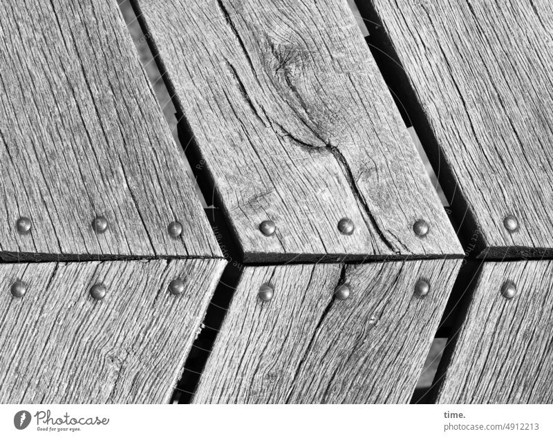 Boards for the world | 6 planks 14 nails 2 directions no dieter Wood planks Oak tree wooden planks Wood grain Classification tread Pattern structure peak