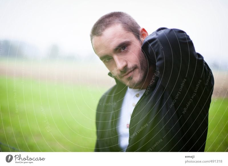 morning mist Masculine Young man Youth (Young adults) Face 1 Human being 18 - 30 years Adults Brunette Short-haired Designer stubble Beautiful Colour photo