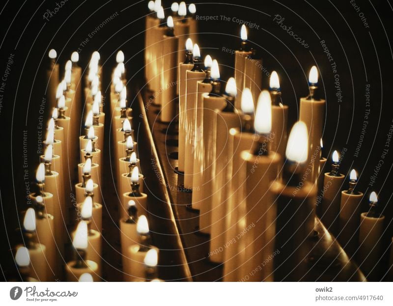 procession shoulder stand Candlelit ambience Many Belief Religion and faith Vestry Mystic Prayer Colour photo Interior shot Subdued colour Deserted